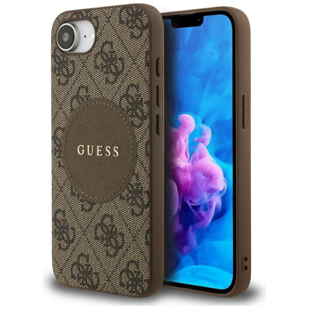 Kryt Guess 4G Circle Classic pro iPhone 16e - brown