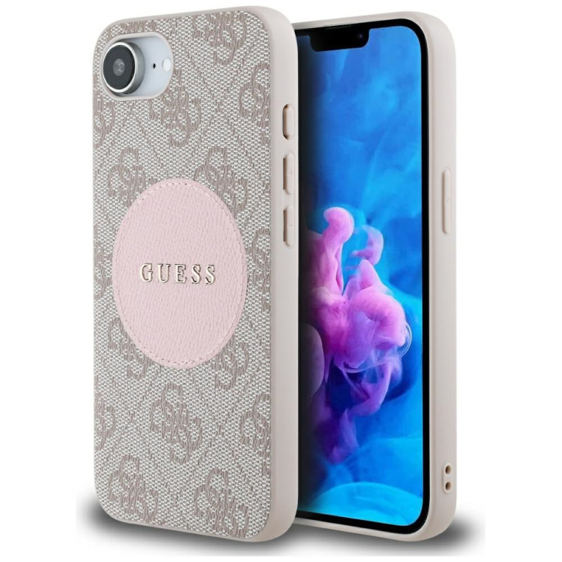 Kryt Guess 4G CIRCLE CLASSIC pro iPhone 16e - růžová