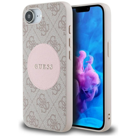 Kryt Guess 4G CIRCLE CLASSIC pro iPhone 16e – růžová