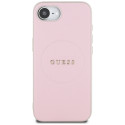 Kryt Guess Grained Ring MagSafe iPhone 16e – růžová