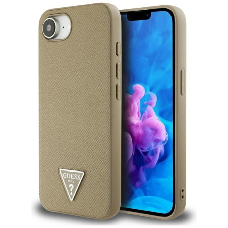 Kryt Guess Triangle MagSafe pro iPhone 16e - hnědá
