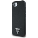 Kryt Guess Grained Triangle MagSafe pro iPhone 16e - černý
