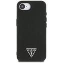 Kryt Guess Grained Triangle MagSafe pro iPhone 16e - černý