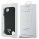 Kryt Guess Grained Triangle MagSafe pro iPhone 16e - černý