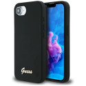 Kryt Guess Silicone Script MagSafe iPhone 16e - černý