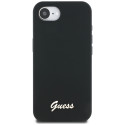 Kryt Guess Silicone Script MagSafe iPhone 16e - černý
