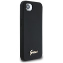 Kryt Guess Silicone Script MagSafe iPhone 16e - černý