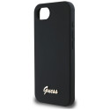 Kryt Guess Silicone Script MagSafe iPhone 16e - černý