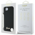 Kryt Guess Silicone Script MagSafe iPhone 16e - černý