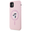 Kryt Karl Lagerfeld SILICONE KARL&CHOUCHETTE iPhone 11 - růžová