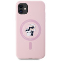 Kryt Karl Lagerfeld SILICONE KARL&CHOUCHETTE iPhone 11 - růžová