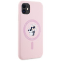 Kryt Karl Lagerfeld SILICONE KARL&CHOUCHETTE iPhone 11 - růžová
