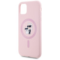 Kryt Karl Lagerfeld SILICONE KARL&CHOUCHETTE iPhone 11 - růžová