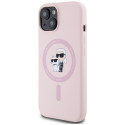 Kryt Karl Lagerfeld Karl&Choupette pro iPhone 15 Plus - růžová
