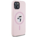 Kryt Karl Lagerfeld Karl&Choupette pro iPhone 15 Plus - růžová