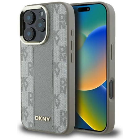 Kryt DKNY CHECKERED PATTERN pro iPhone 16 Pro Max - béžový
