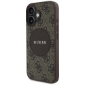 Kryt Guess 4G Circle Classic pro iPhone 16 - hnědý