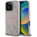 Kryt Guess 4G Circle MagSafe pro iPhone 16 Pro - růžový