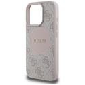 Kryt Guess 4G Circle MagSafe pro iPhone 16 Pro - růžový
