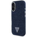 Kryt Guess Denim Triangle LOGO pro iPhone 16 - modrý