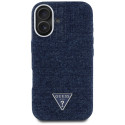 Kryt Guess Denim Triangle LOGO pro iPhone 16 - modrý