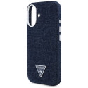 Kryt Guess Denim Triangle LOGO pro iPhone 16 - modrý