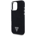 Kryt Guess DENIM TRIANGLE pro iPhone 16 Pro - černý