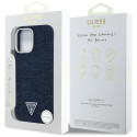 Kryt Guess Denim Triangle MagSafe pro iPhone 16 Pro Max - modrý