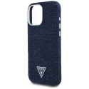 Kryt Guess DENIM TRIANGLE pro iPhone 16 Pro - modrý
