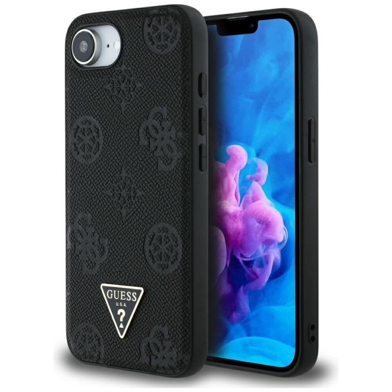 Kryt Guess TRIANGLE Logo MagSafe pro iPhone 16e - černý