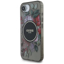 Kryt Guess IML FLOWERS MagSafe pro iPhone 16e - black