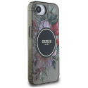 Kryt Guess IML FLOWERS MagSafe pro iPhone 16e - black