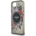 Kryt Guess IML FLOWERS MagSafe pro iPhone 16e - black