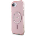 Kryt Guess IML GLITTER Circle MagSafe pro iPhone 16e - pink