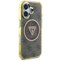 Kryt Guess IML Metal Glitter 4G pro iPhone 16 – hnědý
