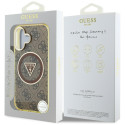Kryt Guess IML Metal Glitter 4G pro iPhone 16 – hnědý