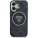 Kryt Guess IML Metal Glitter 4G MagSafe pro iPhone 16 - černý