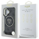 Kryt Guess IML Metal Glitter 4G MagSafe pro iPhone 16 - černý