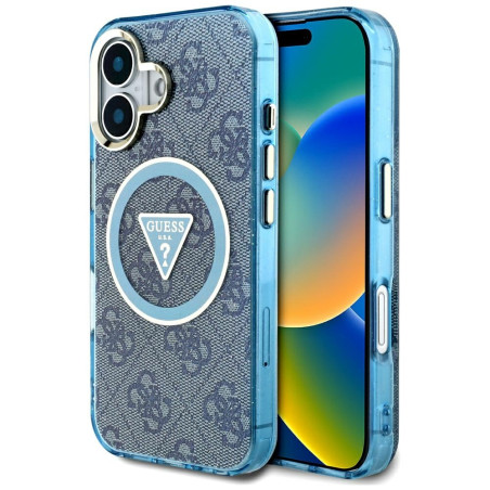 Kryt Guess IML Metal Glitter 4G pro iPhone 16 - blue
