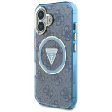 Kryt Guess IML Metal Glitter 4G pro iPhone 16 - blue
