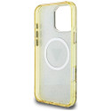 Kryt Guess IML Metal Glitter 4G pro iPhone 16 Pro - hnědá