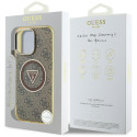 Kryt Guess IML Metal Glitter 4G pro iPhone 16 Pro - hnědá