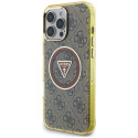 Kryt Guess IML Metal Glitter 4G MagSafe pro iPhone 16 Pro Max - brown