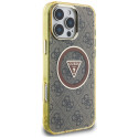 Kryt Guess IML Metal Glitter 4G MagSafe pro iPhone 16 Pro Max - brown
