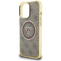 Kryt Guess IML Metal Glitter 4G MagSafe pro iPhone 16 Pro Max - brown