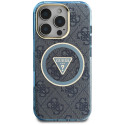 Kryt Guess IML Metal Glitter pro iPhone 16 Pro Max - modrý