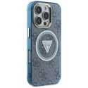 Kryt Guess IML Metal Glitter pro iPhone 16 Pro Max - modrý