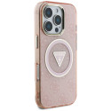 Kryt Guess IML Metal Glitter 4G MagSafe pro iPhone 16 Pro Max - pink