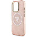 Kryt Guess IML Metal Glitter 4G MagSafe pro iPhone 16 Pro Max - pink