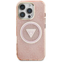 Kryt Guess IML Metal Glitter 4G iPhone 16 Pro - pink